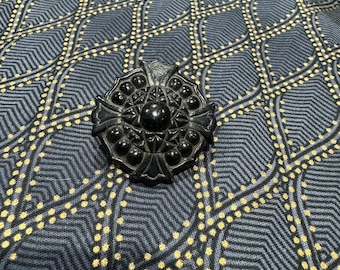Bouton De Deuil Vintage Noir En Métal - 22 Mm, Neuf, Origine France, Seul