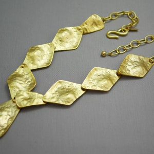 Vintage Kenneth J. Lane Gold Geometric Necklace Adjustable Length Z50
