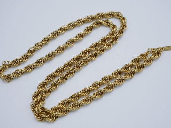 Vintage Monet Gold Thick Rope Chain 