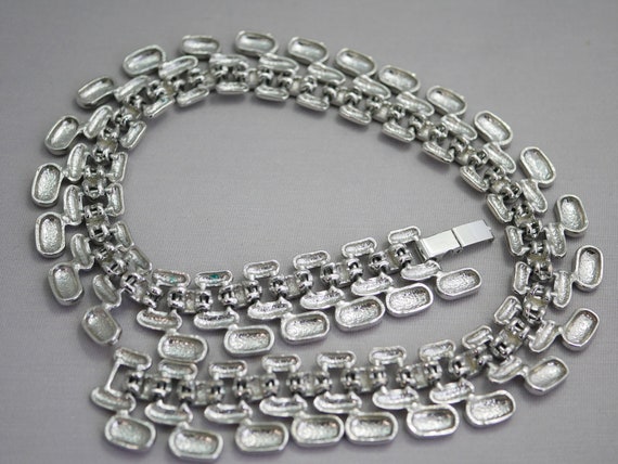 Silver Collar Necklace Statement Silver Decorativ… - image 4