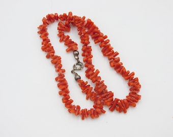 Branch Coral Necklace Vintage Red Coral Necklace 16 inch Coral L5