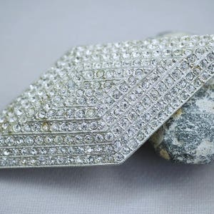 Art Deco Rhinestone Pin Stunning Rhinestone Pin Brooch Diamond Shaped Art Deco Pin