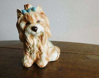 Rare Lefton Lhasa Apso Dog Figurine Hand Painted