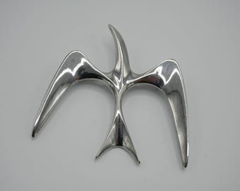 Vintage Sarah Coventry Bird Pin Silver Bird Pin MCM Retro Bird Pin