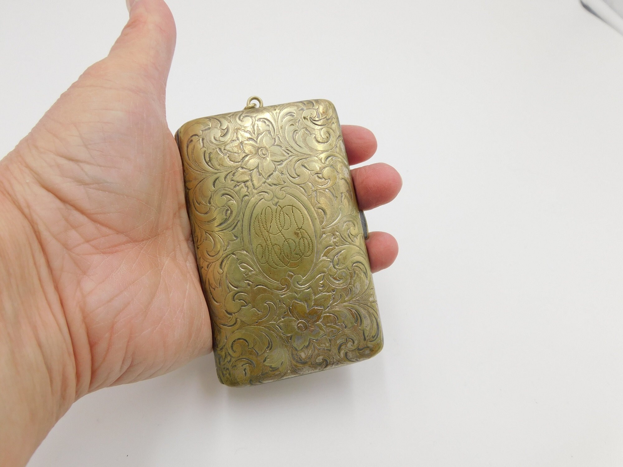 Antique Victorian Compact Purse on Chain German Silver Antique Victorian Compact Purse on Chain German Silver