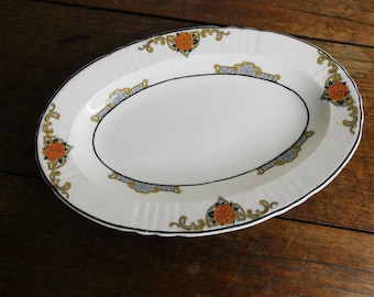 Oval Art Deco Plate Catch All Plate Transferware Art Deco Design