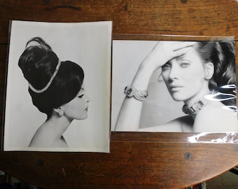 Vintage 1960s Advertising Photographs x2 for Newspapers Jewelry Ads