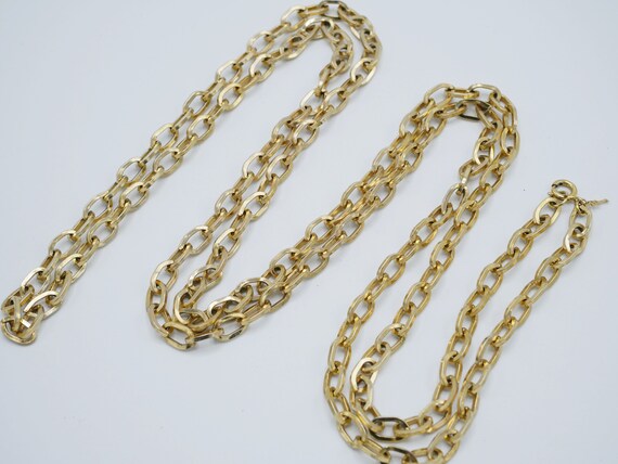Vintage Gold Link Chain Necklace Crown Trifari Vin