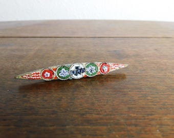 Vintage Micro Mosaic ROMA Pin Italian Souvenir