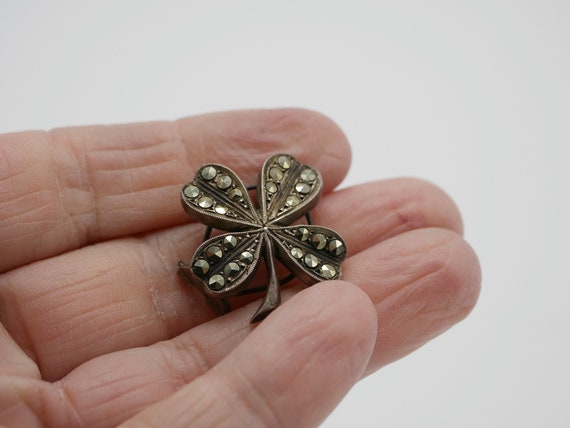 Antique Four Leaf Clover Clip on Earrings or Dres… - image 3