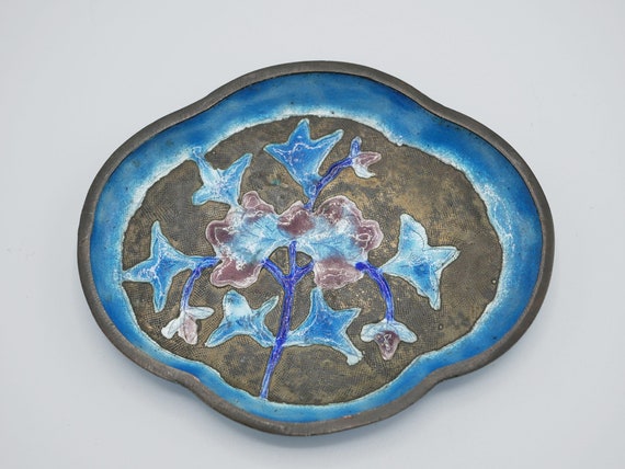 Vintage cloisonne enamel blue - Gem