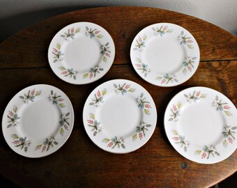 Vintage Foley Bone China Dessert Plates Set of 5 MCM Modern Pattern