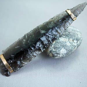 Antique Arrow Head Pin Large Smokey Quartz Real Arrow Head Pin Brooch Arrowhead Jewelry Victorian Jewelry