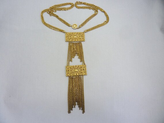 Antique Necklace Victorian Era Long Waterfall Neck
