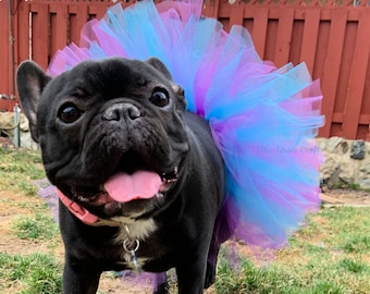 KLAAR OM Honden Tutu te VERZENDEN: Turquoise Blauwe & Paarse Honden Tutu - Groot