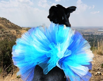 READY TO SHIP Dog Tutu: Mix of Blues - Gender Reveal Party Dog Tutu - Klein, Medium, Groot