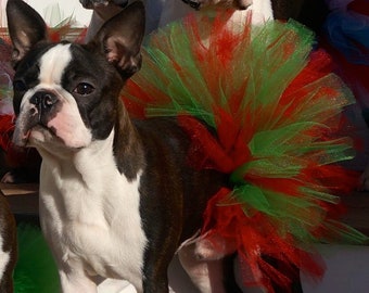 Christmas Dog Tutu: Christmas Red & Green Dog Tutu - Small, Medium, Large, XL