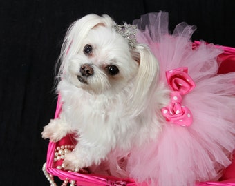 KLAAR OM Dog Tutu te verzenden: Baby Pink Dog Tutu - Small, Medium, Large - Gender Reveal Dog Tutu