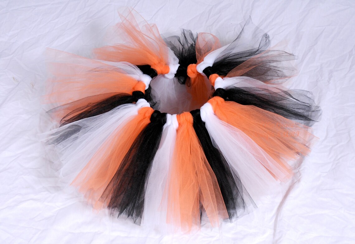 Halloween Tutu ORANGE BLACK & WHITE Girls Tutu Etsy