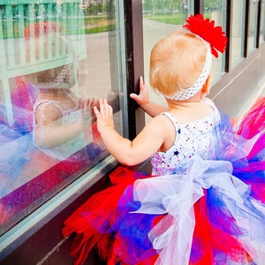 4th of July Baby Tutu: RED, WHITE, & BLUE Patriotic Independence Day Tutu Military Homecoming Tutu image 4