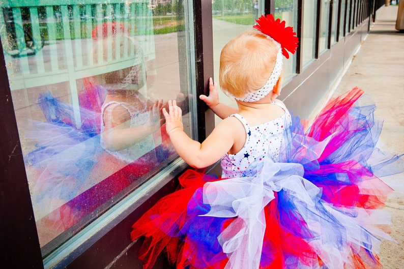 4th of July Baby Tutu: RED, WHITE, & BLUE Patriotic Independence Day Tutu Military Homecoming Tutu image 4
