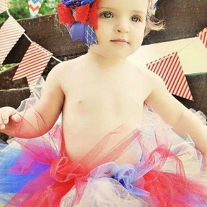 4th of July Baby Tutu: RED, WHITE, & BLUE Patriotic Independence Day Tutu Military Homecoming Tutu image 2