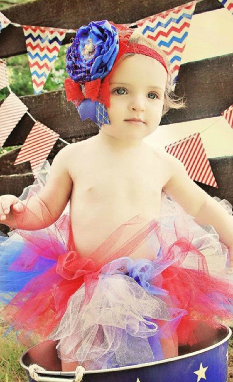 4th of July Baby Tutu: RED, WHITE, & BLUE Patriotic Independence Day Tutu Military Homecoming Tutu image 2