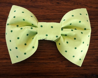 Dog Bow Tie:  St. Patrick's Day Dog Bow Tie - Green Polkadot