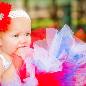 4th of July Baby Tutu: RED, WHITE, & BLUE Patriotic Independence Day Tutu Military Homecoming Tutu image 3