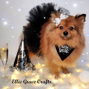 READY To SHIP Dog Tutu:  Black Dog Tutu  -  Halloween & New Year&#39;s Eve Tutu
