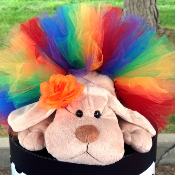 Dog Tutu:  RAINBOW Tutu   (Red, Orange, Yellow, Green, Blue, Purple) Doggy Tutu - St. Patrick's Day / Pride Rainbow Dog