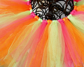 READY TO SHIP Dog Tutu: Rainbow Sorbet Dog Tutu - Hot Pink, Orange, Lime - Small, Medium, Large