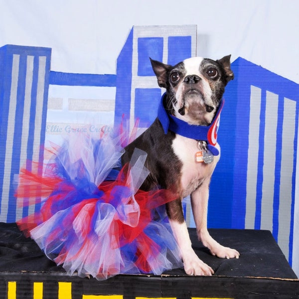 Ready to Ship Dog Tutu:  RED, WHITE, BLUE Patriotic 4th of July Dog Tutu - Medium, Large Dog Tutu