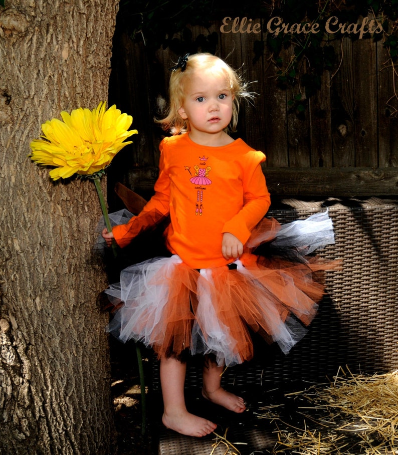Halloween Tutu ORANGE BLACK & WHITE Girls Tutu Etsy