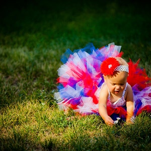 4th of July Baby Tutu: RED, WHITE, & BLUE Patriotic Independence Day Tutu Military Homecoming Tutu image 5