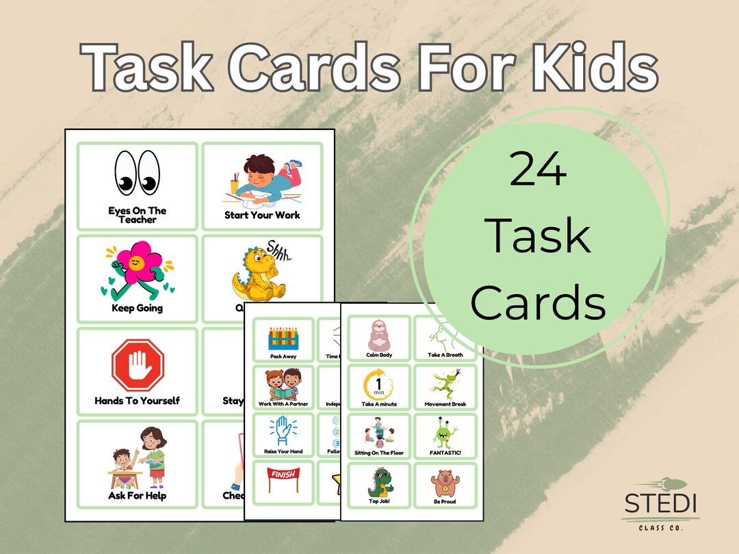 Task Cards for Kids | Visual Task Prompts | Classroom & Home Support ...