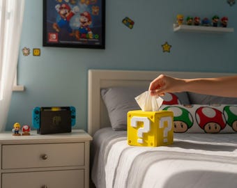 Caixa de lenços de papel inspirada no Mario