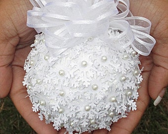 3D Snowball Ornament - Christmas Ornament, Co-Worker Gift, Ornament Exchange Gift