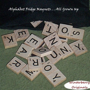 Scrabble Alphabet Refrigerator Magnets . . . All Grown Up Learning Toy, Kid's toy, Educational Toy image 3