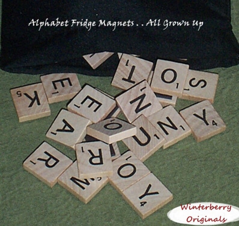 Scrabble Alphabet Refrigerator Magnets . . . All Grown Up Learning Toy, Kid's toy, Educational Toy image 3