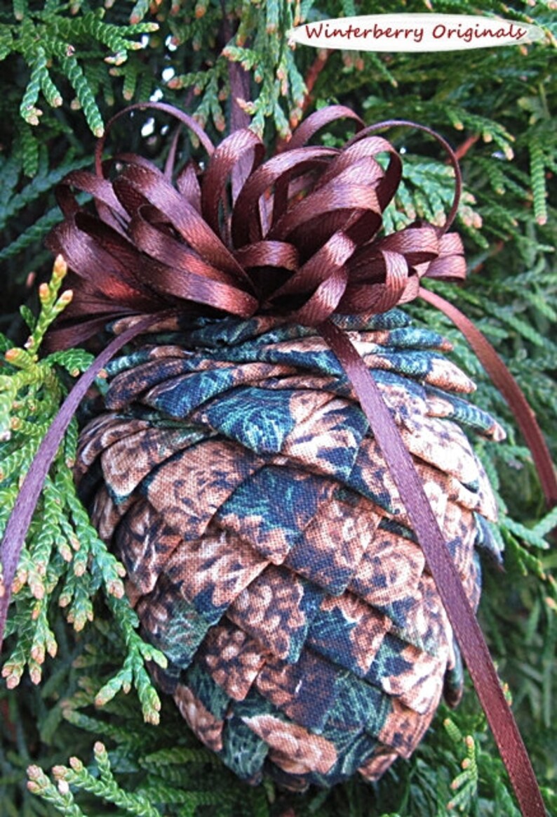 Fabric Pinecone Ornament Pinecones on Greens Christmas Etsy