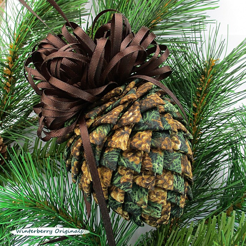 Fabric Pinecone Ornament Pinecones on Greens Christmas Etsy