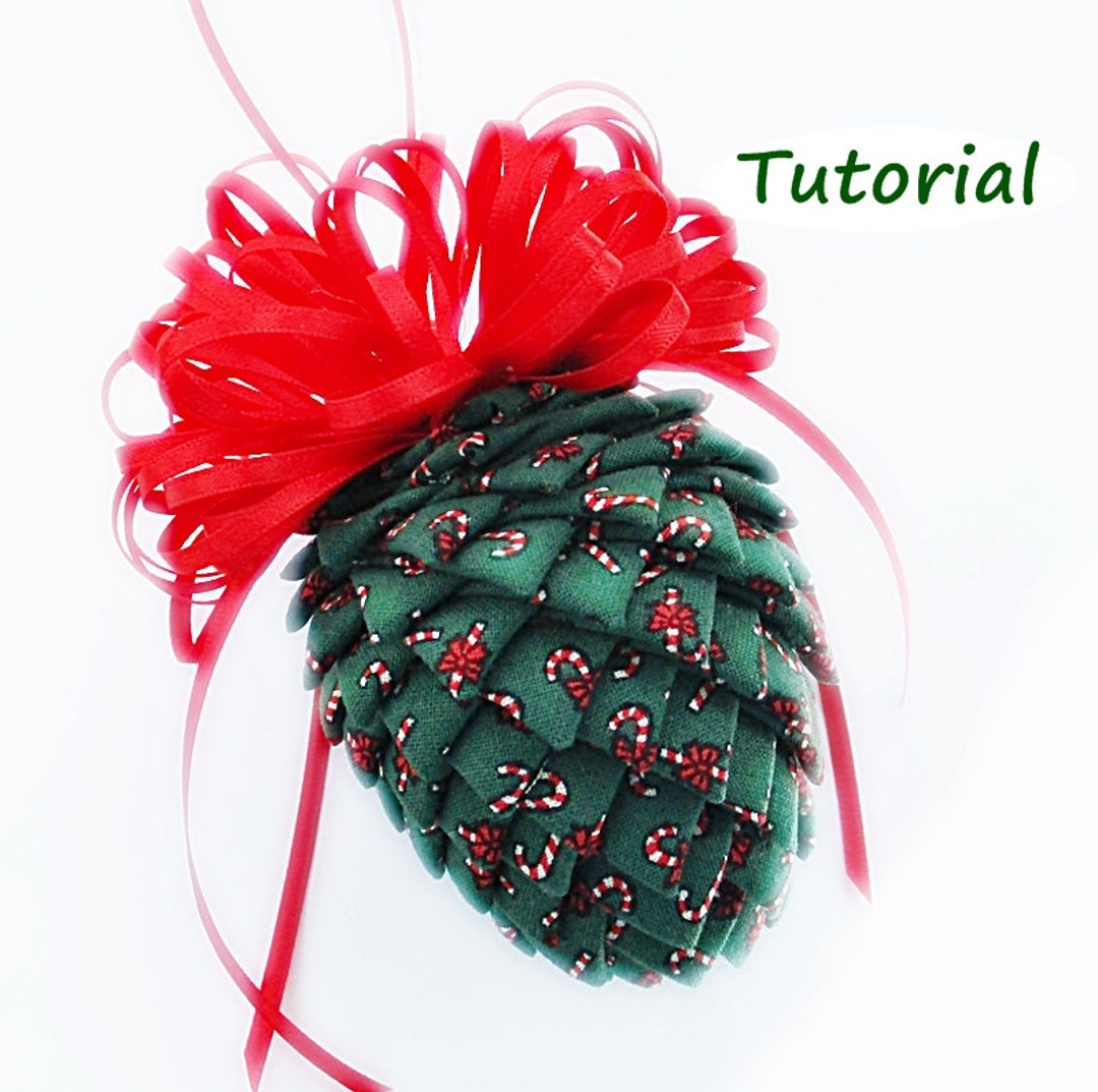 Tutorial: How to Make Fabric and Ribbon Pinecone Ornaments