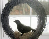 Ghirlanda di Halloween, Crow ghirlanda, ghirlanda raccapricciante, Blackbird corona
