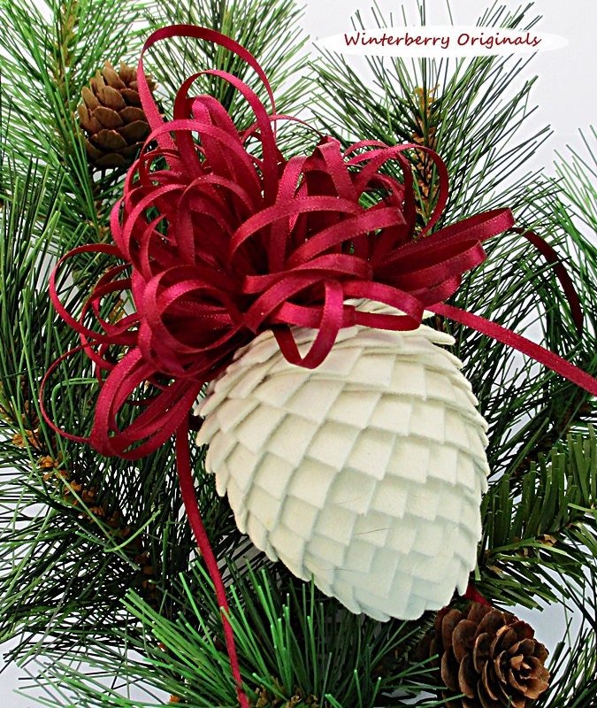 Ribbon pinecone Christmas ornament — The Ornament Boutique