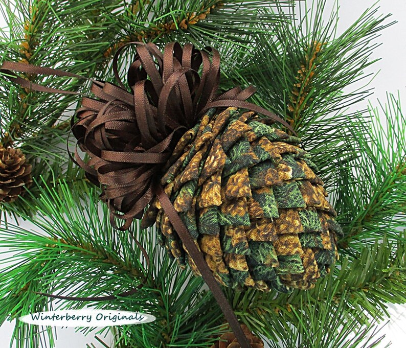 Fabric Pinecone Ornament Pinecones on Greens Christmas Etsy