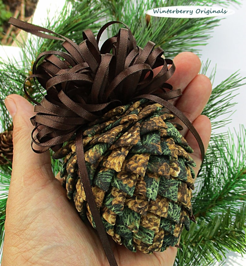 Fabric Pinecone Ornament Pinecones on Greens Christmas Etsy