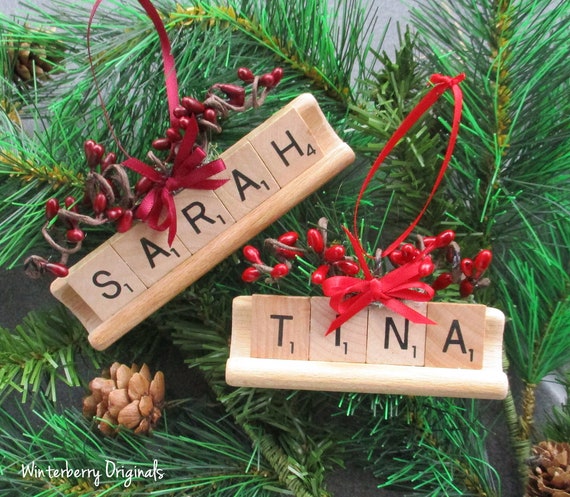 Personalized Scrabble Ornament With Tile Tray Stocking - Etsy