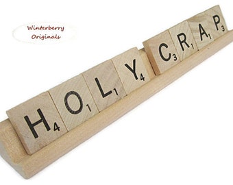 Desk Sign - HOLY CRAP - Scrabble desk sign, office gag gift, co-worker gag gift, funny sign