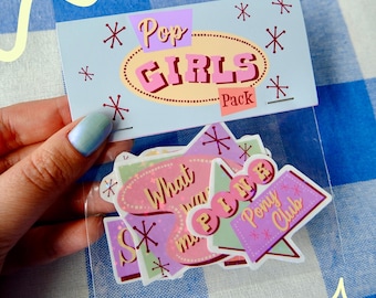 Paquete de pegatinas Pop Girls - Pegatina de estrella holográfica – Inspirada en Sabrina, Billie y Chappell